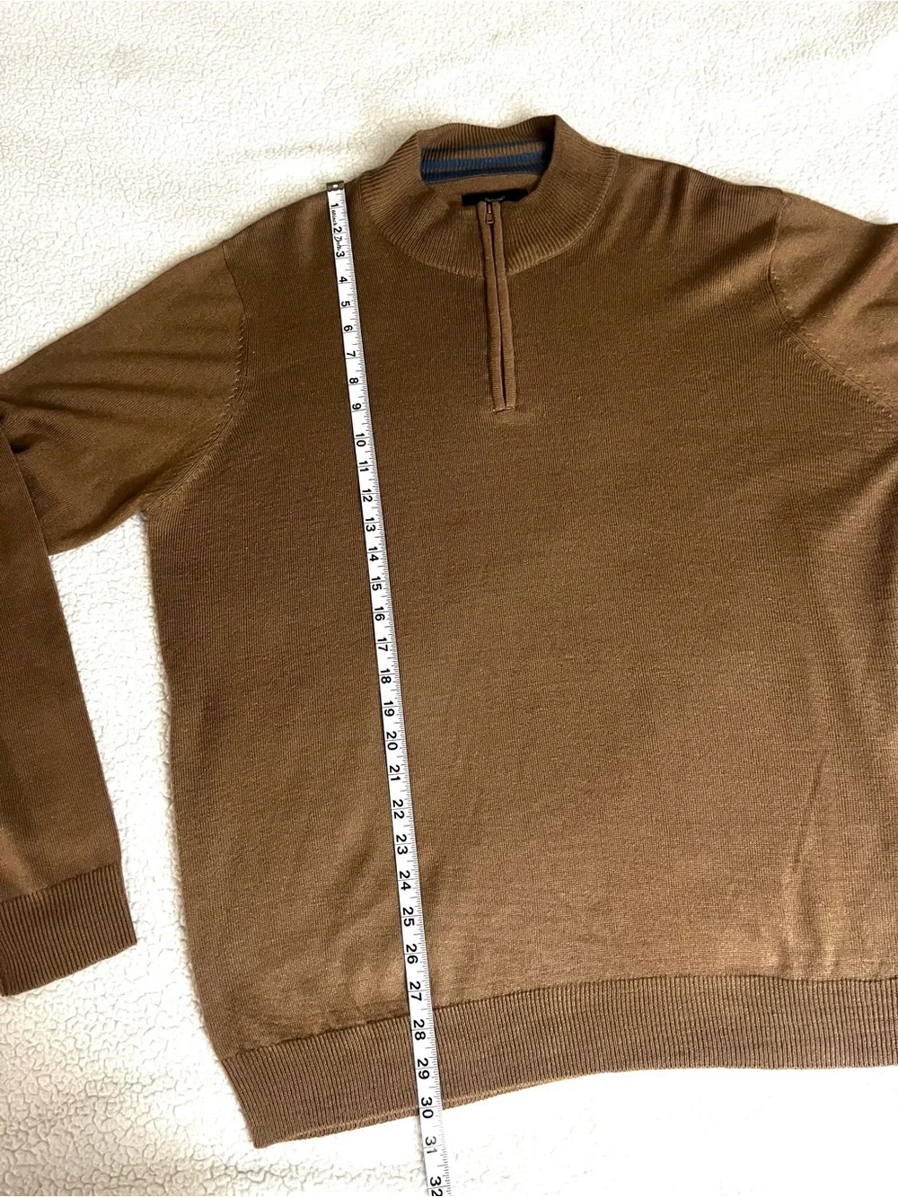 Men's Zip-Neck Sweater in Taupe